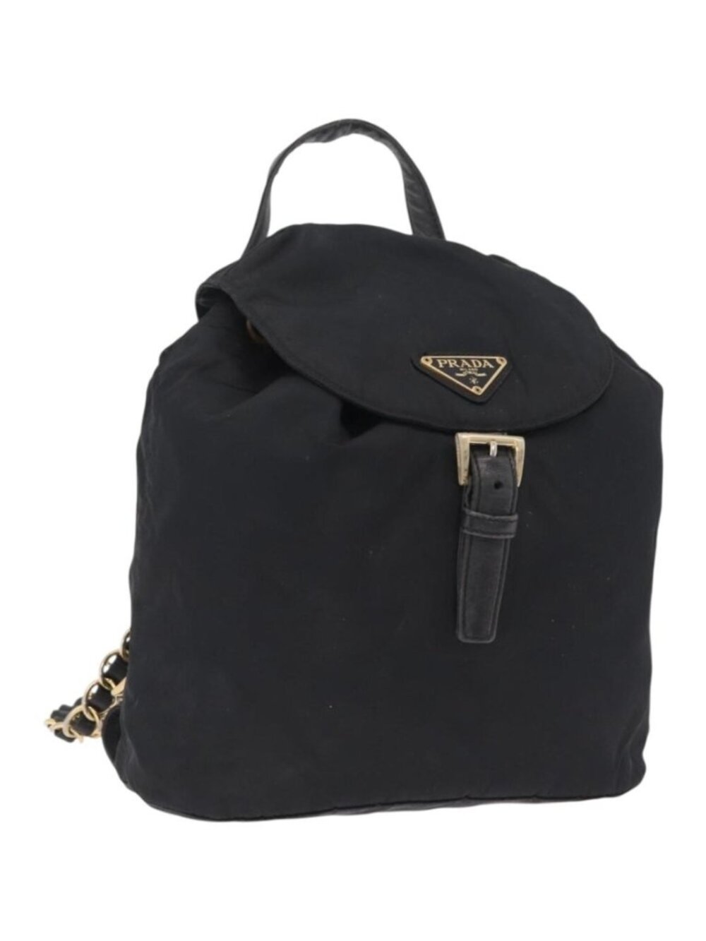PRADA Backpack Nylon Black Gold - Picture 1 of 16